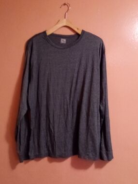 Men's Long-Sleeve Crewneck Shirt - Dark Gray ( Bag C )